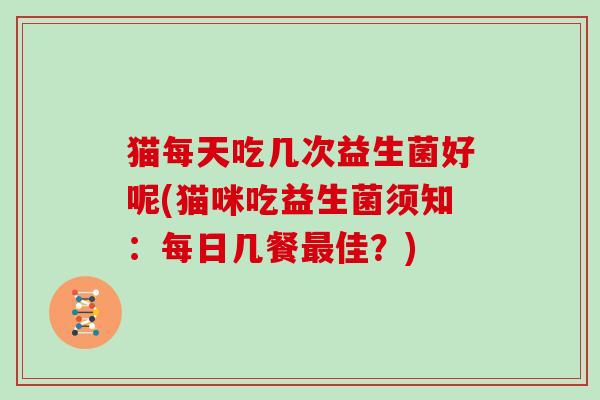 猫每天吃几次益生菌好呢(猫咪吃益生菌须知：每日几餐佳？)