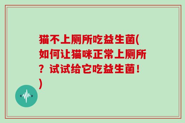 猫不上厕所吃益生菌(如何让猫咪正常上厕所?试试给它吃益生菌!) 猫不上厕所吃益生菌(如何让猫咪正常上厕所?试试给它吃益生菌!)