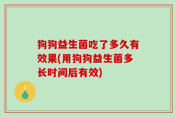 狗狗益生菌吃了多久有效果(用狗狗益生菌多长时间后有效)