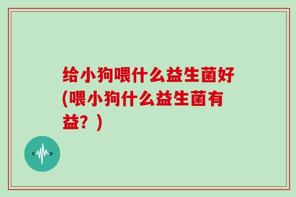 给小狗喂什么益生菌好(喂小狗什么益生菌有益？)