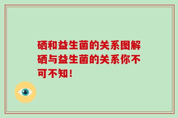 硒和益生菌的关系图解硒与益生菌的关系你不可不知！