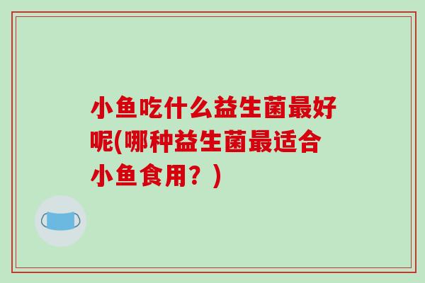 小鱼吃什么益生菌最好呢(哪种益生菌最适合小鱼食用？)