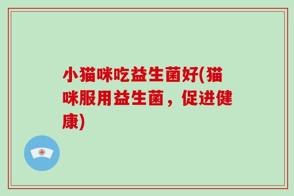 小猫咪吃益生菌好(猫咪服用益生菌，促进健康)
