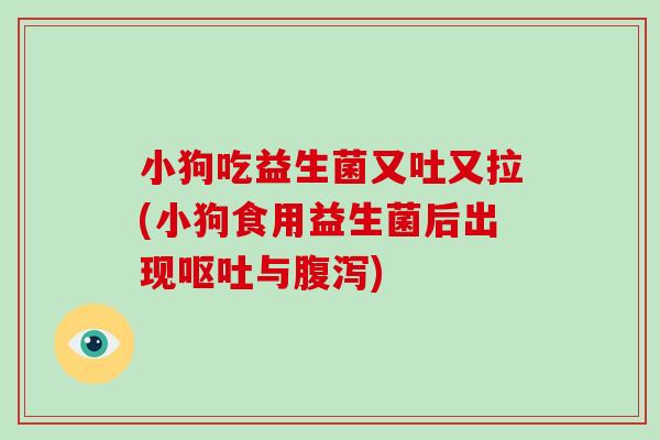 小狗吃益生菌又吐又拉(小狗食用益生菌后出现呕吐与腹泻)