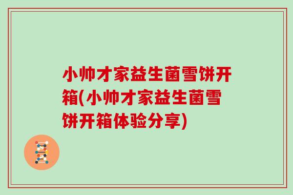 小帅才家益生菌雪饼开箱(小帅才家益生菌雪饼开箱体验分享)