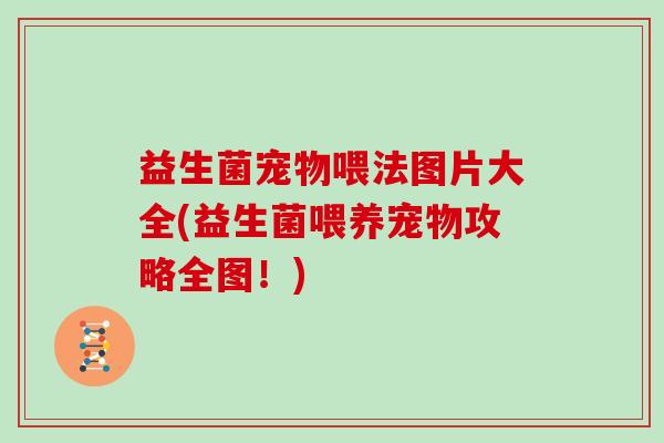 益生菌宠物喂法图片大全(益生菌喂养宠物攻略全图！)