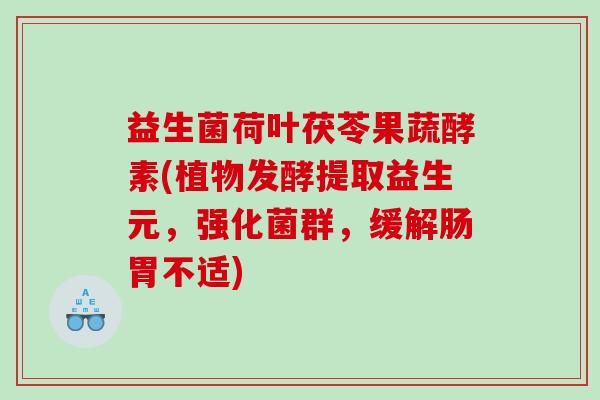 益生菌荷叶茯苓果蔬酵素(植物发酵提取益生元，强化菌群，缓解肠胃不适)