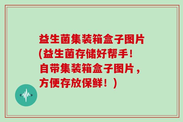 益生菌集装箱盒子图片(益生菌存储好帮手！自带集装箱盒子图片，方便存放保鲜！)