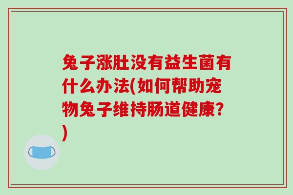 兔子涨肚没有益生菌有什么办法(如何帮助宠物兔子维持肠道健康？)