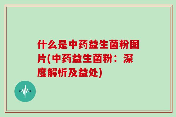 什么是中药益生菌粉图片(中药益生菌粉：深度解析及益处)