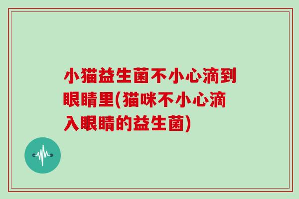 小猫益生菌不小心滴到眼睛里(猫咪不小心滴入眼睛的益生菌)