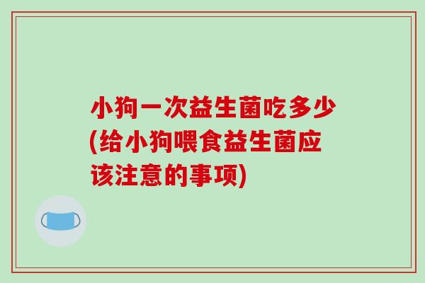 小狗一次益生菌吃多少(给小狗喂食益生菌应该注意的事项) 小狗一次益生菌吃多少(给小狗喂食益生菌应该注意的事项)