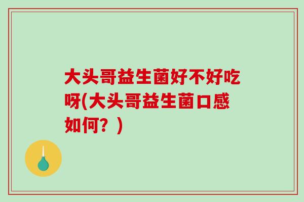 大头哥益生菌好不好吃呀(大头哥益生菌口感如何？)