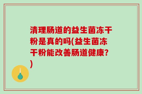 清理肠道的益生菌冻干粉是真的吗(益生菌冻干粉能改善肠道健康？)