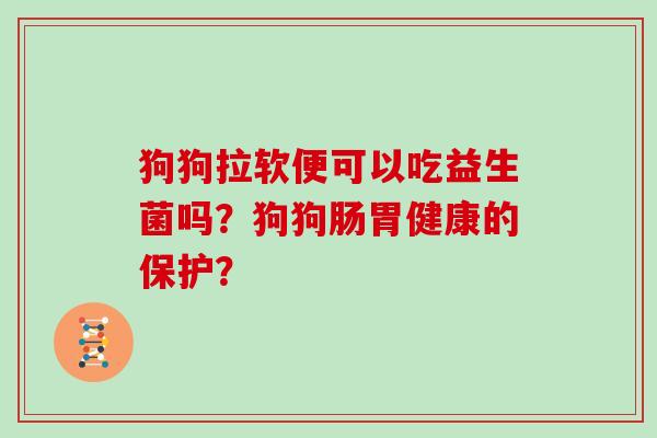 狗狗拉软便可以吃益生菌吗？狗狗肠胃健康的保护？