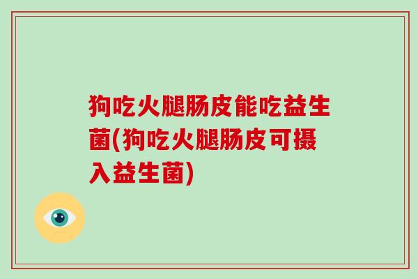 狗吃火腿肠皮能吃益生菌(狗吃火腿肠皮可摄入益生菌) 狗吃火腿肠皮能吃益生菌(狗吃火腿肠皮可摄入益生菌)