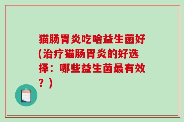 猫肠吃啥益生菌好(猫肠的好选择:哪些益生菌有效?) 猫肠吃啥益生菌好(猫肠的好选择:哪些益生菌有效?)