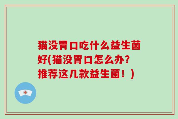 猫没胃口吃什么益生菌好(猫没胃口怎么办？推荐这几款益生菌！)