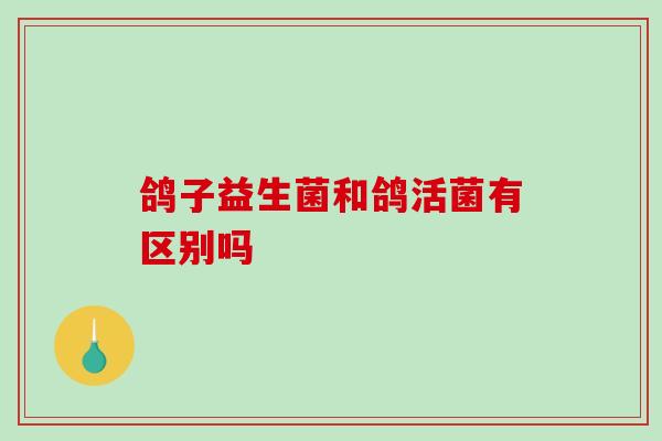鸽子益生菌和鸽活菌有区别吗