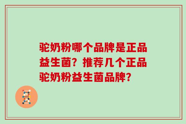 驼奶粉哪个品牌是正品益生菌？推荐几个正品驼奶粉益生菌品牌？