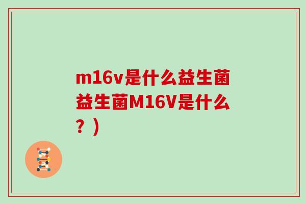 m16v是什么益生菌益生菌M16V是什么?) m16v是什么益生菌益生菌M16V是什么?)