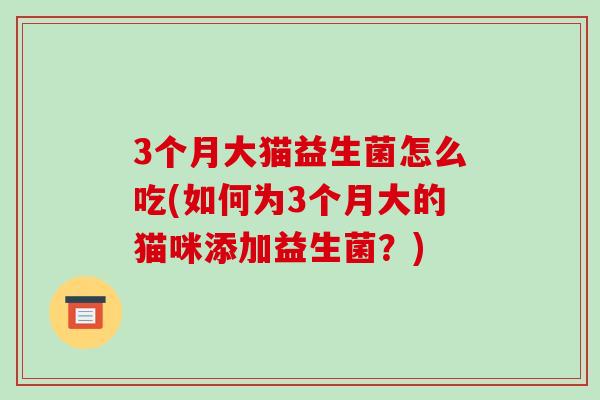 3个月大猫益生菌怎么吃(如何为3个月大的猫咪添加益生菌？)