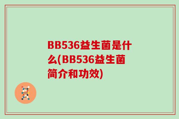BB536益生菌是什么(BB536益生菌简介和功效)