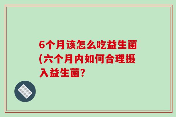 6个月该怎么吃益生菌(六个月内如何合理摄入益生菌？