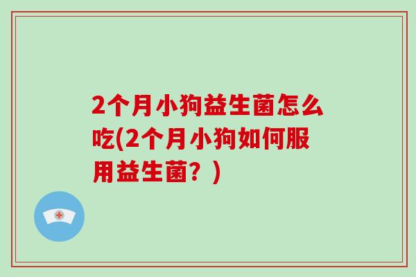 2个月小狗益生菌怎么吃(2个月小狗如何服用益生菌？)