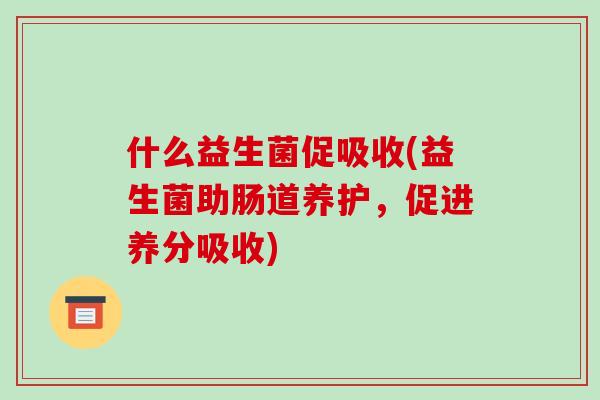 什么益生菌促吸收(益生菌助肠道养护，促进养分吸收)