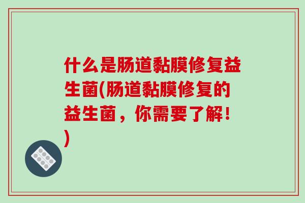 什么是肠道黏膜修复益生菌(肠道黏膜修复的益生菌，你需要了解！)