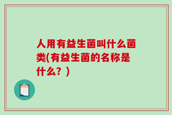 人用有益生菌叫什么菌类(有益生菌的名称是什么？)