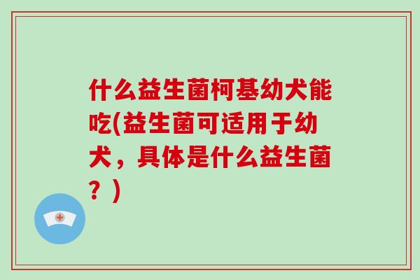 什么益生菌柯基幼犬能吃(益生菌可适用于幼犬,具体是什么益生菌?) 什么益生菌柯基幼犬能吃(益生菌可适用于幼犬,具体是什么益生菌?)