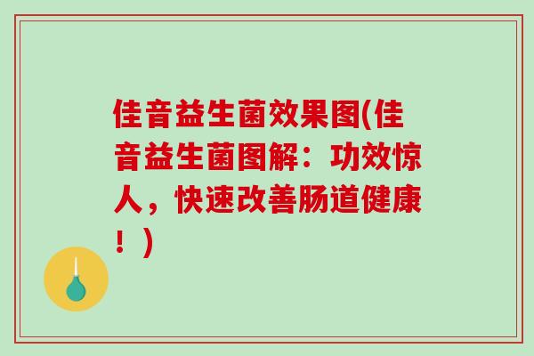 佳音益生菌效果图(佳音益生菌图解：功效惊人，快速改善肠道健康！)