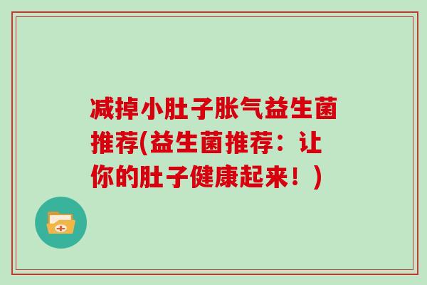 减掉小肚子胀气益生菌推荐(益生菌推荐：让你的肚子健康起来！)