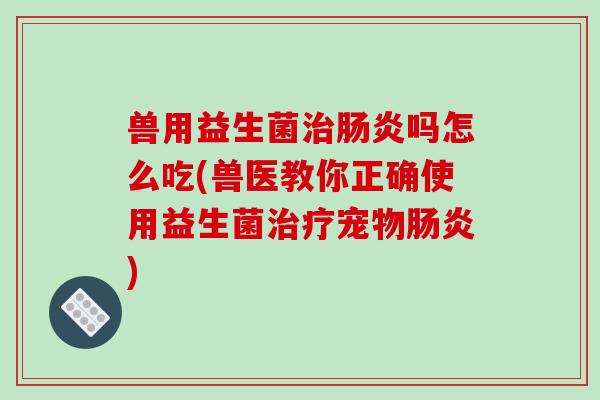 兽用益生菌治肠炎吗怎么吃(兽医教你正确使用益生菌治疗宠物肠炎)