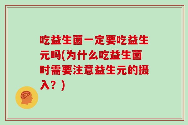 吃益生菌一定要吃益生元吗(为什么吃益生菌时需要注意益生元的摄入？)