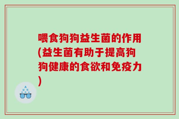 喂食狗狗益生菌的作用(益生菌有助于提高狗狗健康的食欲和免疫力)