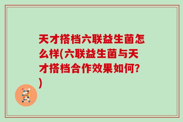 天才搭档六联益生菌怎么样(六联益生菌与天才搭档合作效果如何?) 天才搭档六联益生菌怎么样(六联益生菌与天才搭档合作效果如何?)