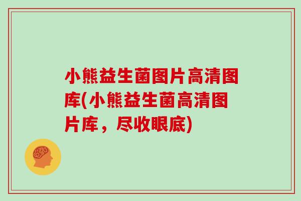 小熊益生菌图片高清图库(小熊益生菌高清图片库，尽收眼底)