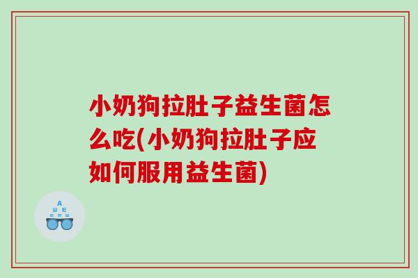 小奶狗拉肚子益生菌怎么吃(小奶狗拉肚子应如何服用益生菌)
