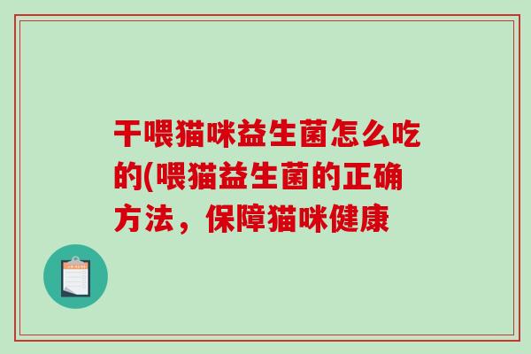 干喂猫咪益生菌怎么吃的(喂猫益生菌的正确方法，保障猫咪健康