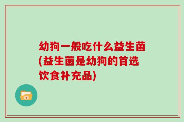 幼狗一般吃什么益生菌(益生菌是幼狗的首选饮食补充品)