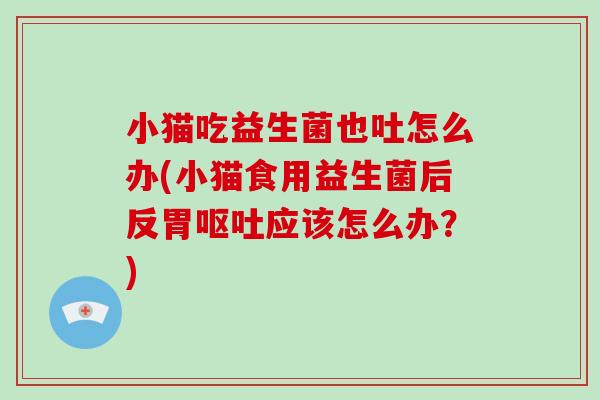 小猫吃益生菌也吐怎么办(小猫食用益生菌后反胃呕吐应该怎么办？)