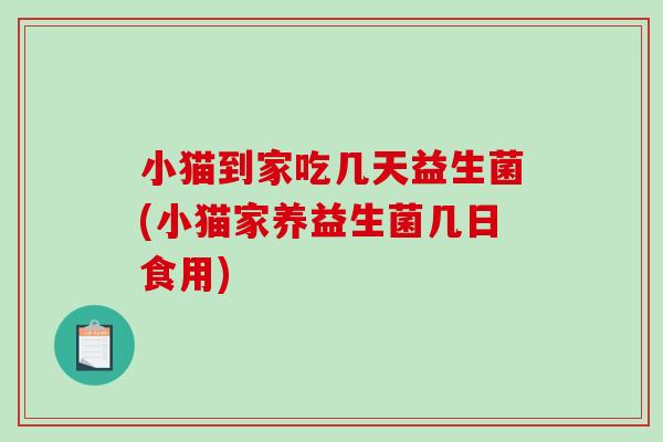 小猫到家吃几天益生菌(小猫家养益生菌几日食用)