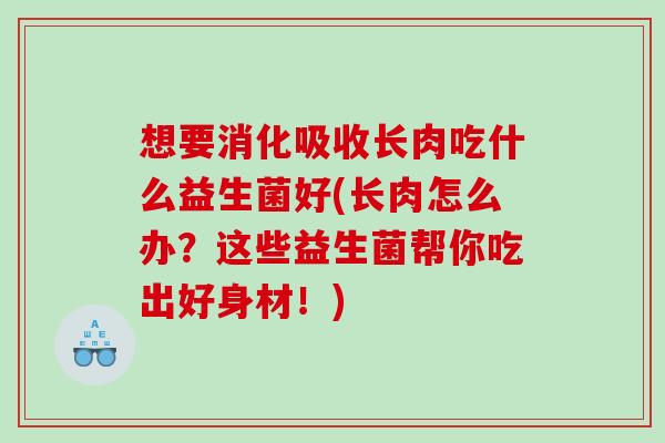 想要消化吸收长肉吃什么益生菌好(长肉怎么办？这些益生菌帮你吃出好身材！)