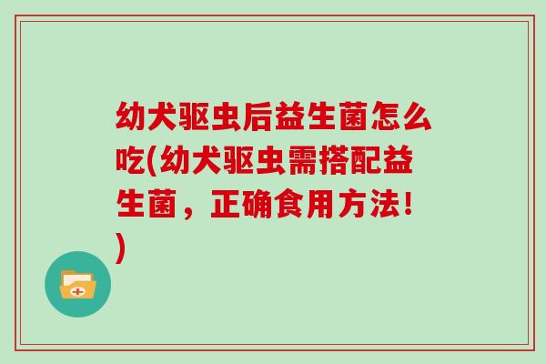 幼犬驱虫后益生菌怎么吃(幼犬驱虫需搭配益生菌，正确食用方法！)