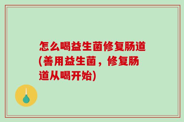 怎么喝益生菌修复肠道(善用益生菌，修复肠道从喝开始)