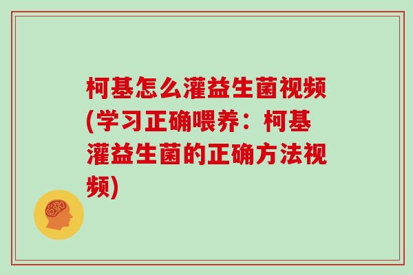 柯基怎么灌益生菌视频(学习正确喂养：柯基灌益生菌的正确方法视频)
