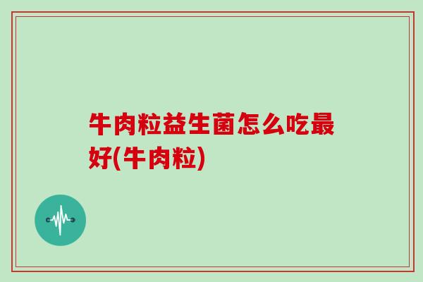 牛肉粒益生菌怎么吃最好(牛肉粒)